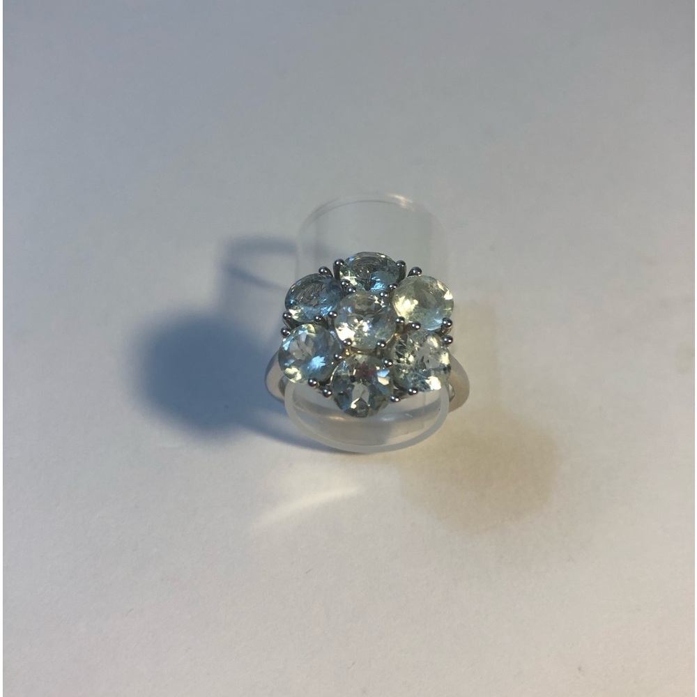 NIB Natural 5 ct sz 5.5 Aquamarine ring, sterling silver